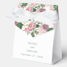 Romantische Waterverf Roze Bloemen Tuin Bruiloft Bedankdoosjes