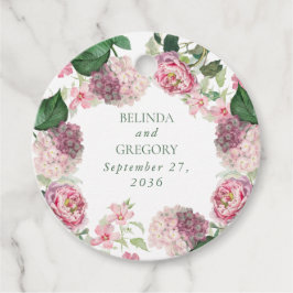 Romantische Waterverf Roze Bloemen Tuin Bruiloft Bedankjes Labels