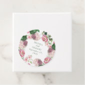 Romantische Waterverf Roze Bloemen Tuin Bruiloft Bedankjes Labels (In situ)