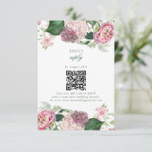 Romantische Waterverf Roze Bloemen Tuin Bruiloft Informatiekaartje (Staand voorkant)