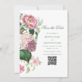 Romantische Waterverf Roze Bloemen Tuin Bruiloft Save The Date (Voorkant)
