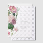 Romantische Waterverf Roze Bloemen Tuin Bruiloft Vellum Uitnodigingen (Offset (Uitnodiging))