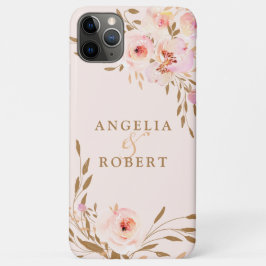 Romantische Waterverf Roze Blush Gold Roos Case-Mate iPhone Case