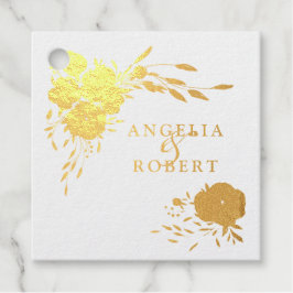 Romantische Waterverf Roze Blush Gold Rozen Bedankjes Labels