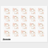 Romantische Waterverf Roze Blush Gold Rozen Vierkante Sticker (Vel)