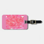 Romantische Waterverf Roze Harten & Pijlen Patroon Bagagelabel (Voorkant horizontaal)