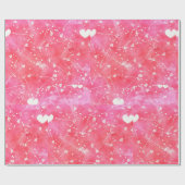 Romantische Waterverf Roze Harten & Pijlen Patroon Cadeaupapier (Vlak)