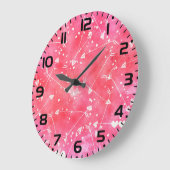 Romantische Waterverf Roze Harten & Pijlen Patroon Grote Klok (Hoek)