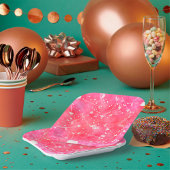 Romantische Waterverf Roze Harten & Pijlen Patroon Papieren Bordje