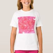 Romantische Waterverf Roze Harten & Pijlen Patroon T-shirt (Voorkant)