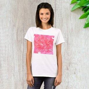 Romantische Waterverf Roze Harten & Pijlen Patroon T-shirt