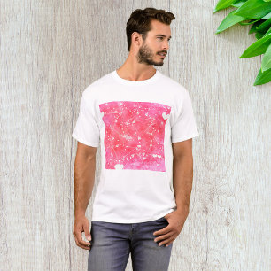 Romantische Waterverf Roze Harten & Pijlen Patroon T-shirt