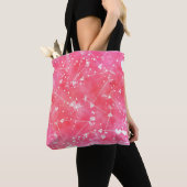 Romantische Waterverf Roze Harten & Pijlen Patroon Tote Bag (Dichtbij)