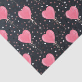 Romantische Waterverf Roze Hartenballonnen Confett Tissuepapier (Detail)