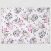 Romantische Waterverf Roze Pioenen dot patroonwit Tissuepapier (Voorkant)