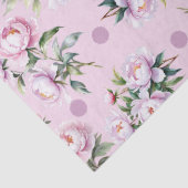 Romantische Waterverf Roze Pioenen stippen patroon Tissuepapier (Detail)