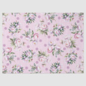 Romantische Waterverf Roze Pioenen stippen patroon Tissuepapier (Voorkant)