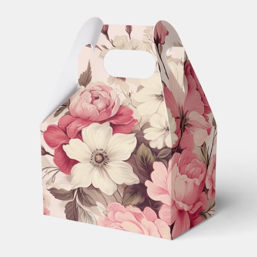 Romantische Waterverf Roze Rozen & Appelbloesems Bedankdoosjes (Voorkant Zijde)