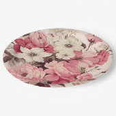 Romantische Waterverf Roze Rozen & Appelbloesems Papieren Bordje (Gekanteld)