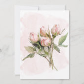 Romantische Waterverf Roze Rozen Bruids Brunch Kaart (Achterkant)