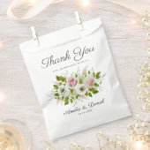 Romantische Waterverf Roze Rozen Bruiloft Dank u Bedankzakje (Geknipt)