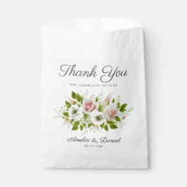 Romantische Waterverf Roze Rozen Bruiloft Dank u Bedankzakje