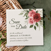 Romantische Waterverf Roze Rozen Elegante bruiloft Save The Date