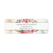 Romantische Waterverf Roze Rozen Etiket (Voorkant)