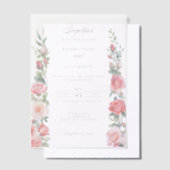 Romantische Waterverf Roze Rozen & Kalligrafie Vellum Uitnodigingen (Offset)