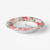 Romantische Waterverf Roze Rozen Papieren Kommen (Gebogen)