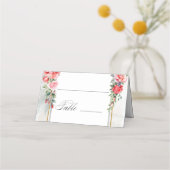 Romantische Waterverf Roze Rozen Plaatskaartje (Achterkant)