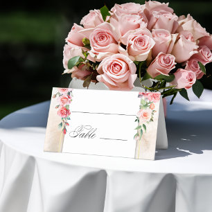 Romantische Waterverf Roze Rozen Plaatskaartje