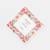Romantische Waterverf Roze Rozen Servet (Hoek)
