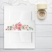 Romantische Waterverf Roze Rozen Uitnodigingen Wikkel