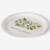 Romantische Waterverf Rozen Bloemig Papieren Bordje (Gekanteld)