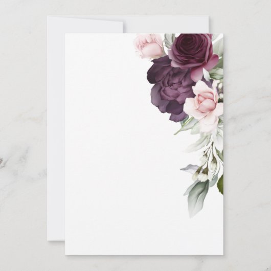 Romantische Waterverf Rozen Botanisch Vrijgezellen Kaart (Achterkant)