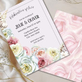 Romantische Waterverf rozen bruiloft Kaart
