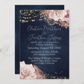 Romantische Waterverf Rozen op Moody Blue Kaart (Voorkant / Achterkant)