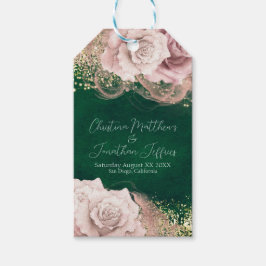 Romantische Waterverf Rozen over het huwelijk in E Cadeaulabel