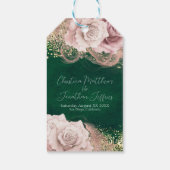 Romantische Waterverf Rozen over het huwelijk in E Cadeaulabel (Achterkant)