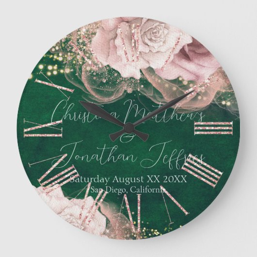 Romantische Waterverf Rozen over het huwelijk in E Grote Klok (Voorkant)