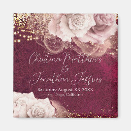 Romantische Waterverf Rozen over het huwelijk met  Magneet