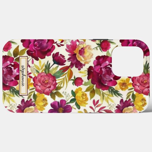 Romantische Waterverf Rozen Patroonnaam Case-Mate iPhone Case (Achterkant (horizontaal))
