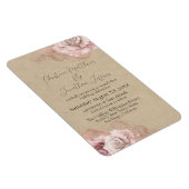 Romantische Waterverf Rozen Rustic Glam Wedding Magneet (Rechterzijde)
