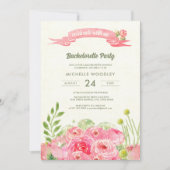 Romantische Waterverf Rozen vrijgezellen Kaart (Voorkant)