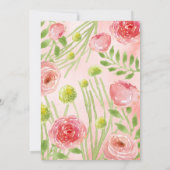 Romantische Waterverf Rozen vrijgezellen Kaart (Achterkant)