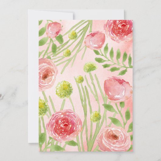 Romantische Waterverf Rozen Vrijgezellenfeest Kaart (Achterkant)