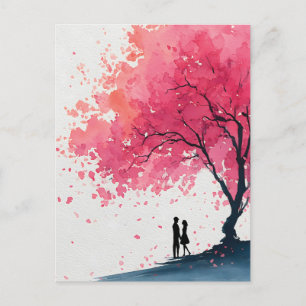 Romantische Waterverf schilderij van een paar Feestdagenkaart