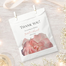 Romantische Waterverf Single Coral Roos Wedding Bedankzakje