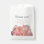 Romantische Waterverf Single Coral Roos Wedding Bedankzakje (Voorkant)